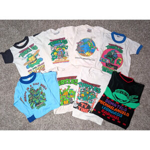 Lot of 8 Vintage TMNT Teenage Mutant Ninja Turtles T-Shirts Kids Boys 80s 90s